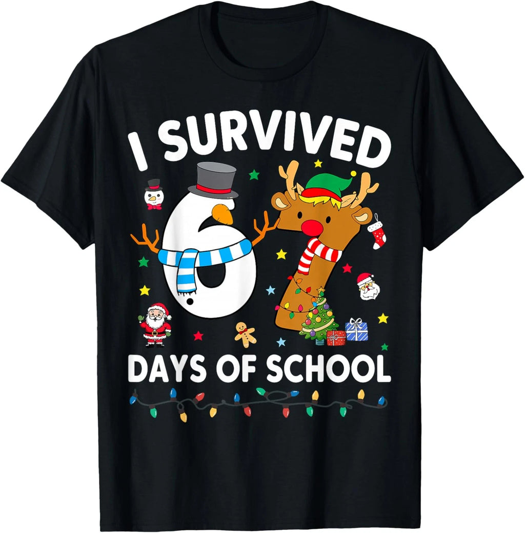 I Survived 67 Days of School Funny Meme Christmas Unisex T-Shirt
