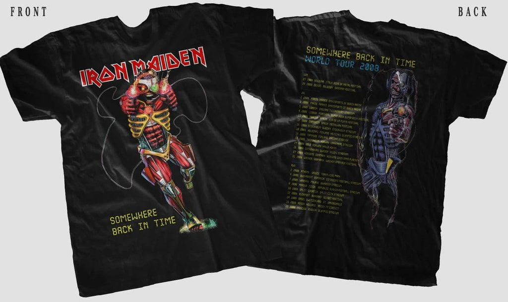 Iron Maiden' – Somewhere Back in Time – English Heavy Metal Band T-Shirt