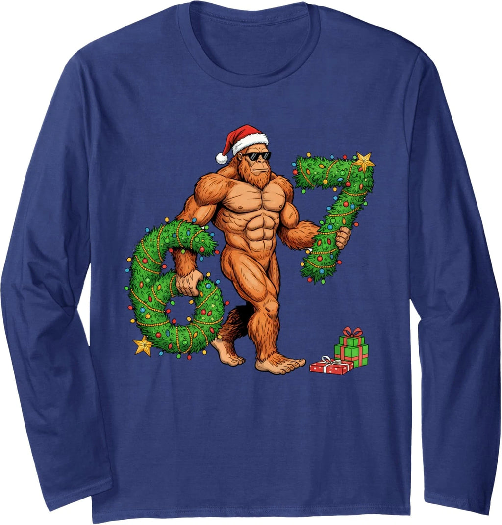 Christmas Sasquatch Funny Meme 67 Christmas Long Sleeve T-Shirt