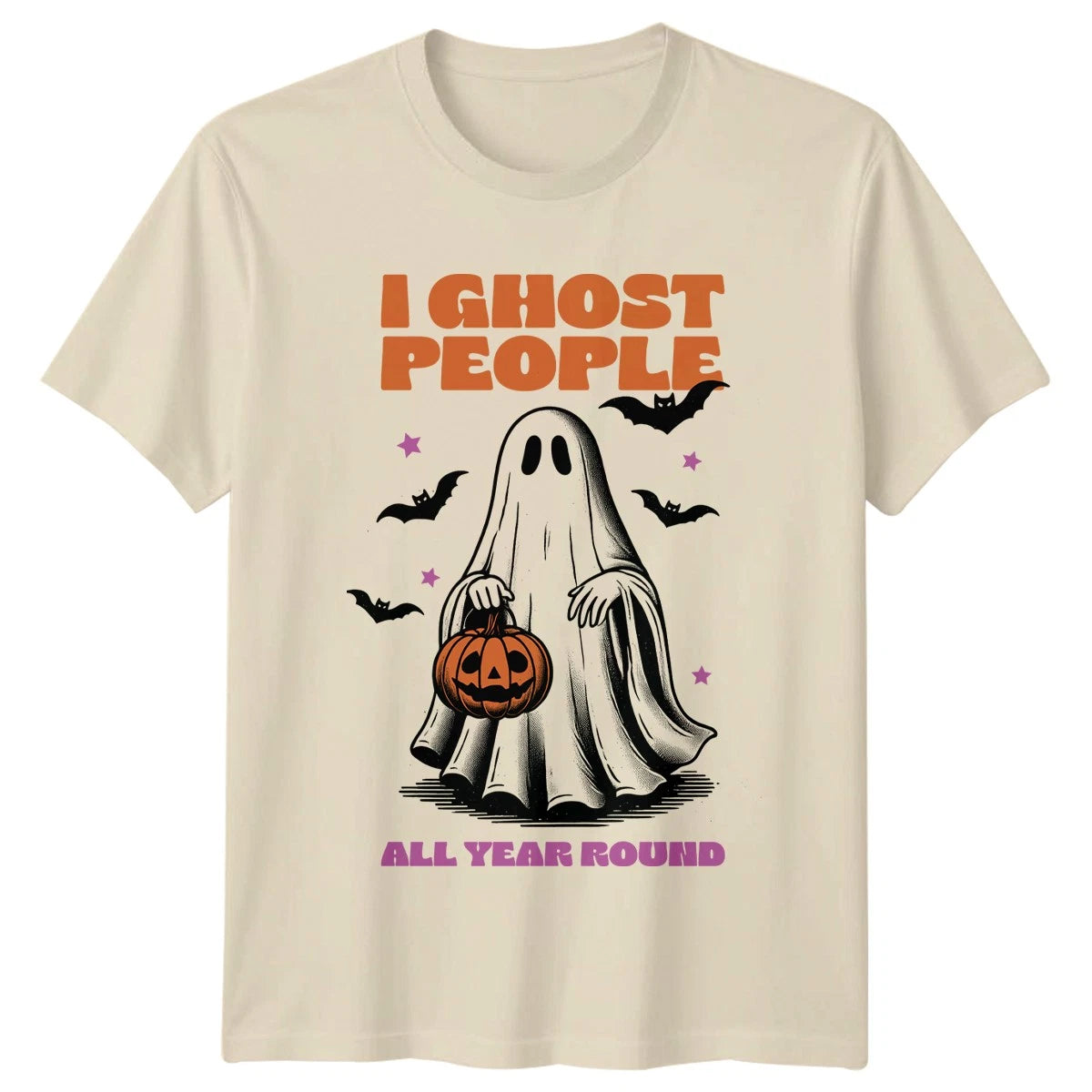 I Ghost People All Year T-Shirt Introvert Humor Halloween Gift For Him And Her