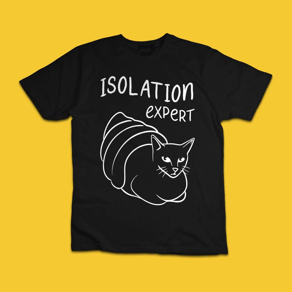 Isolation Expert T-Shirt – Funny Introvert Cat Graphic Tee