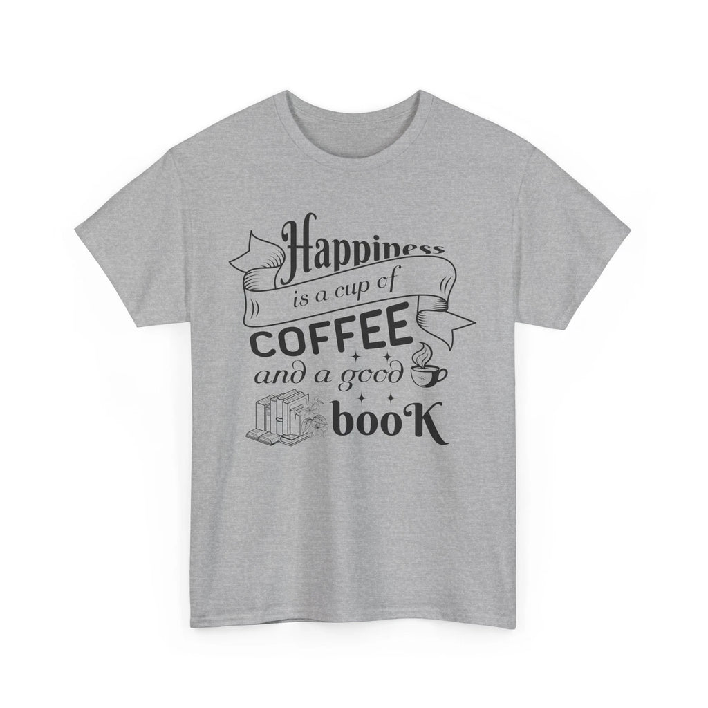 Book T-Shirt | Booktrovert Shirt | happiness is a cup of coffee and a good book