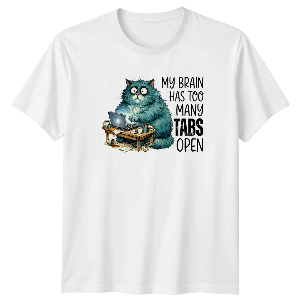 My Brain Has Too Many T-Shirt Work Humor Cat Birthday Gift For Him And Her