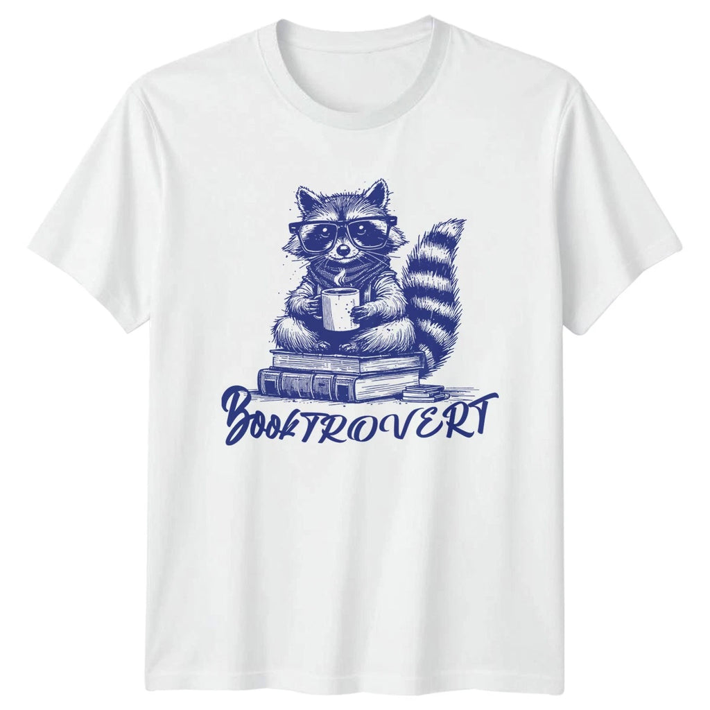 Booktrovert T-Shirt Introvert Raccoon Reading Bookworm Christmas Gift