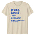 Work Rules 1 Coffee 2 T-Shirt Coffee Humor Office Life Birthday Gift For Him