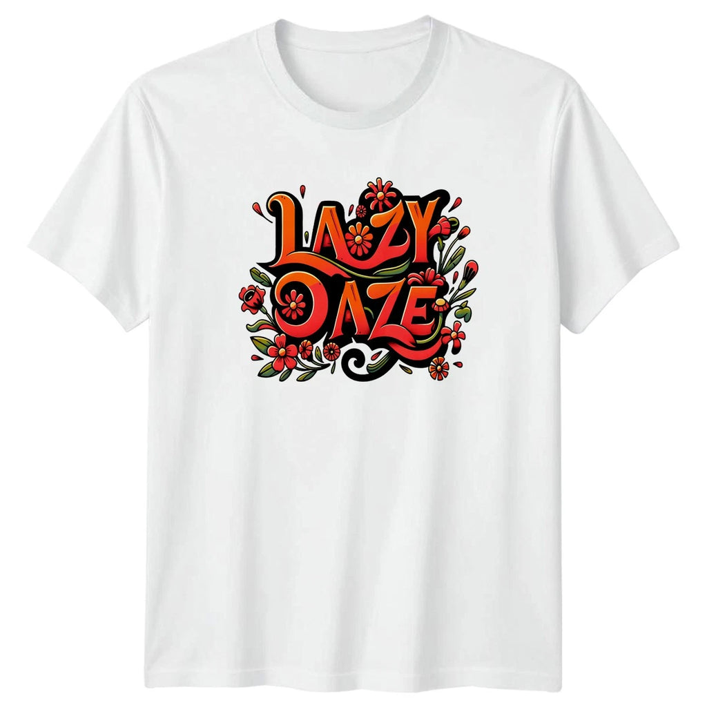 Lazy Daze T-Shirt Boho Floral Lifestyle Birthday Gift For Him And Her