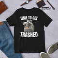 Time to Get Trashed Funny Raccoon Meme Humor Beer Drinking t-shirt