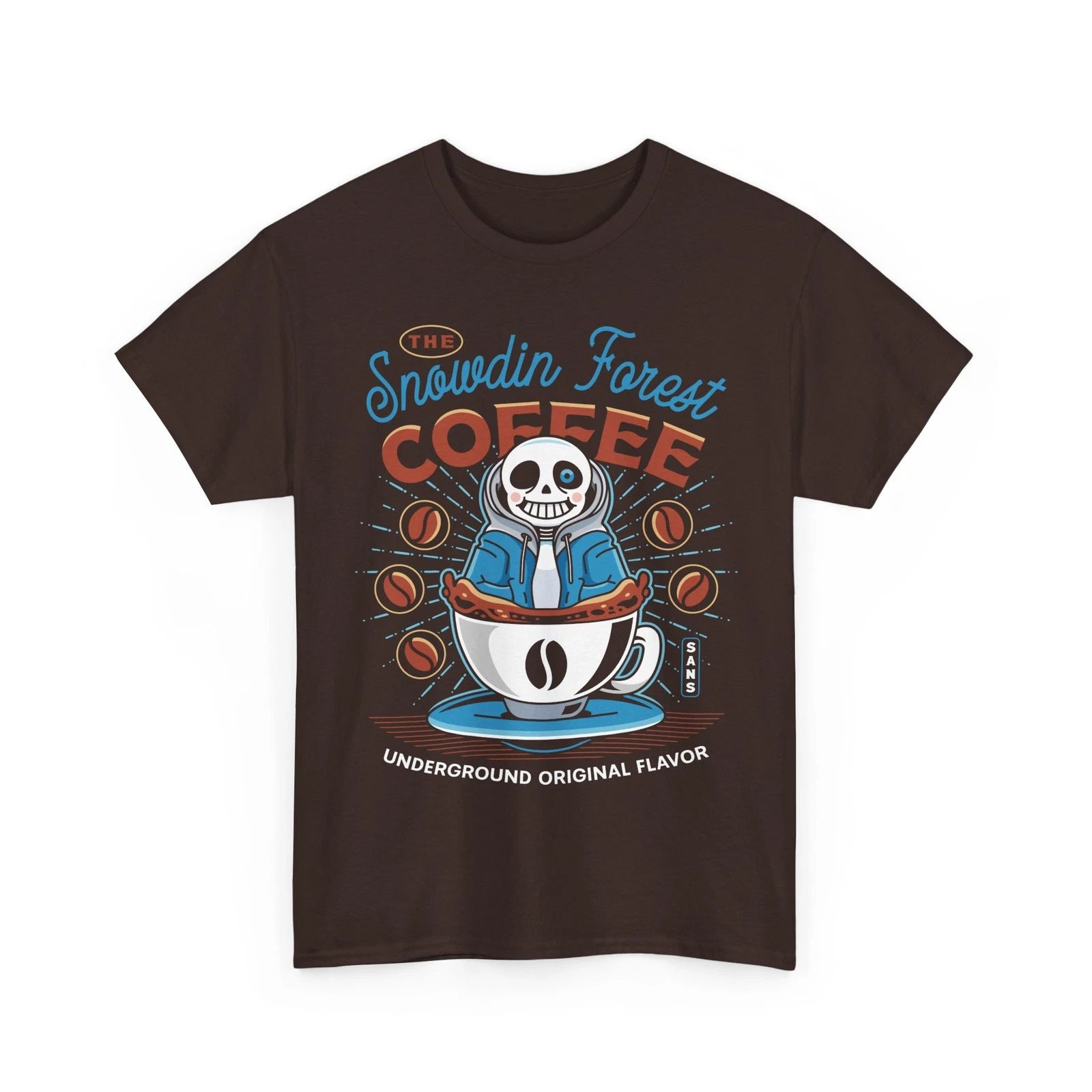 Snowdin Forest Coffee Emblem Unisex T-Shirt. Undertale Video Game. Deltarune.