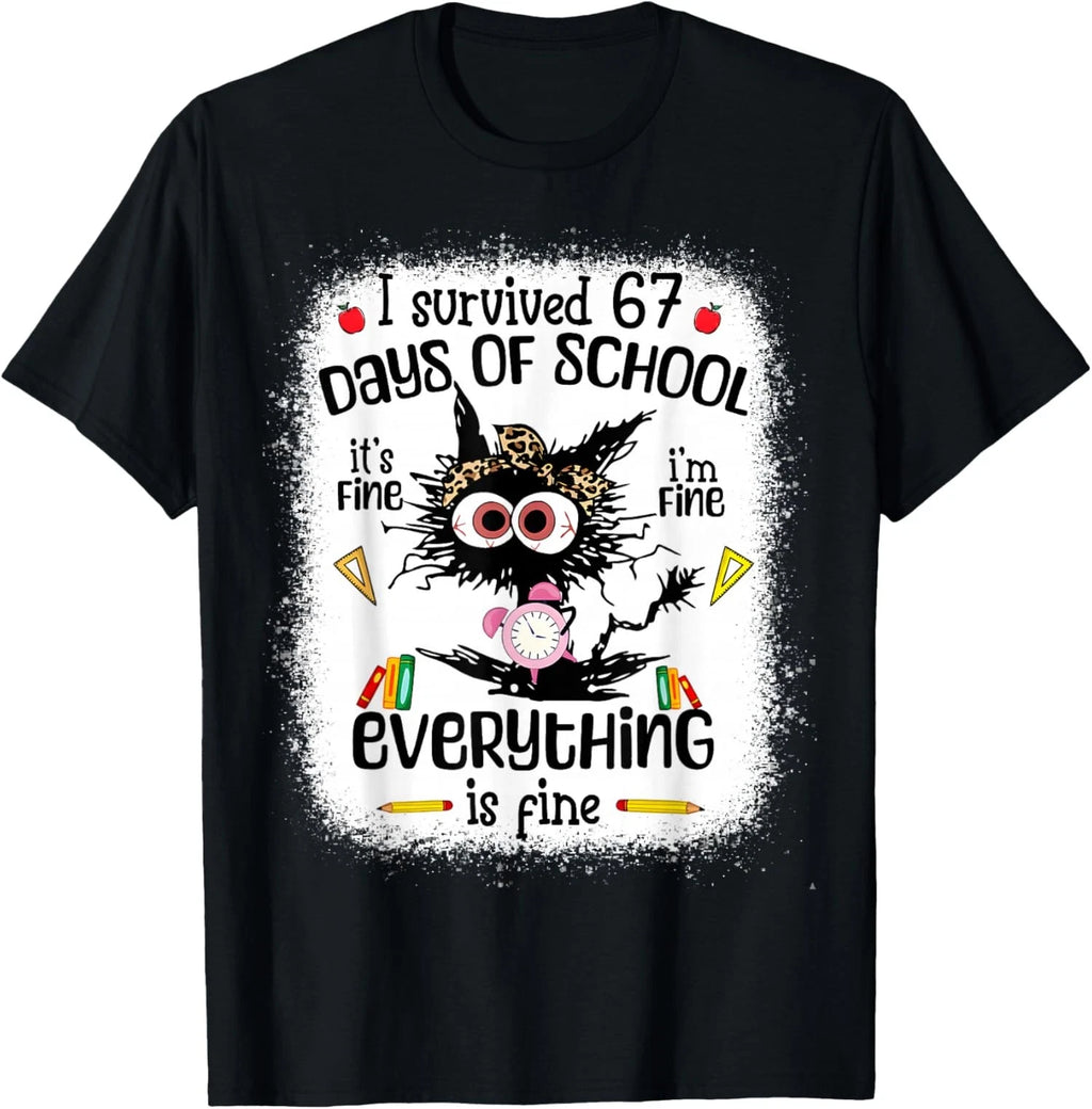 I Survived 67 Days of School Funny Six Seven 67 Meme Unisex T-Shirt