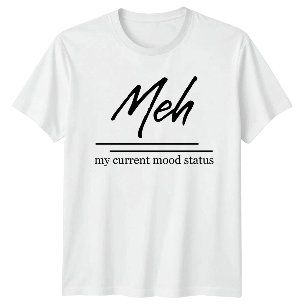Meh My Current Mood Status T-Shirt Introvert Birthday Gift For Him And Her