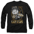 Garfield Lazy 4 Life Long Sleeve T-Shirt S-2XL, Black