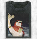 Funny Rich Cat Meme Shirt, Cool Cat With Money Graphic Tee, Money