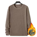 Mens Loose Round Neck Velvet Top Long Sleeve Casual Style Breathable Fit