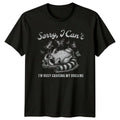 Sorry I Cant Im Busy T-Shirt Raccoon Butterfly Wildlife Sleep