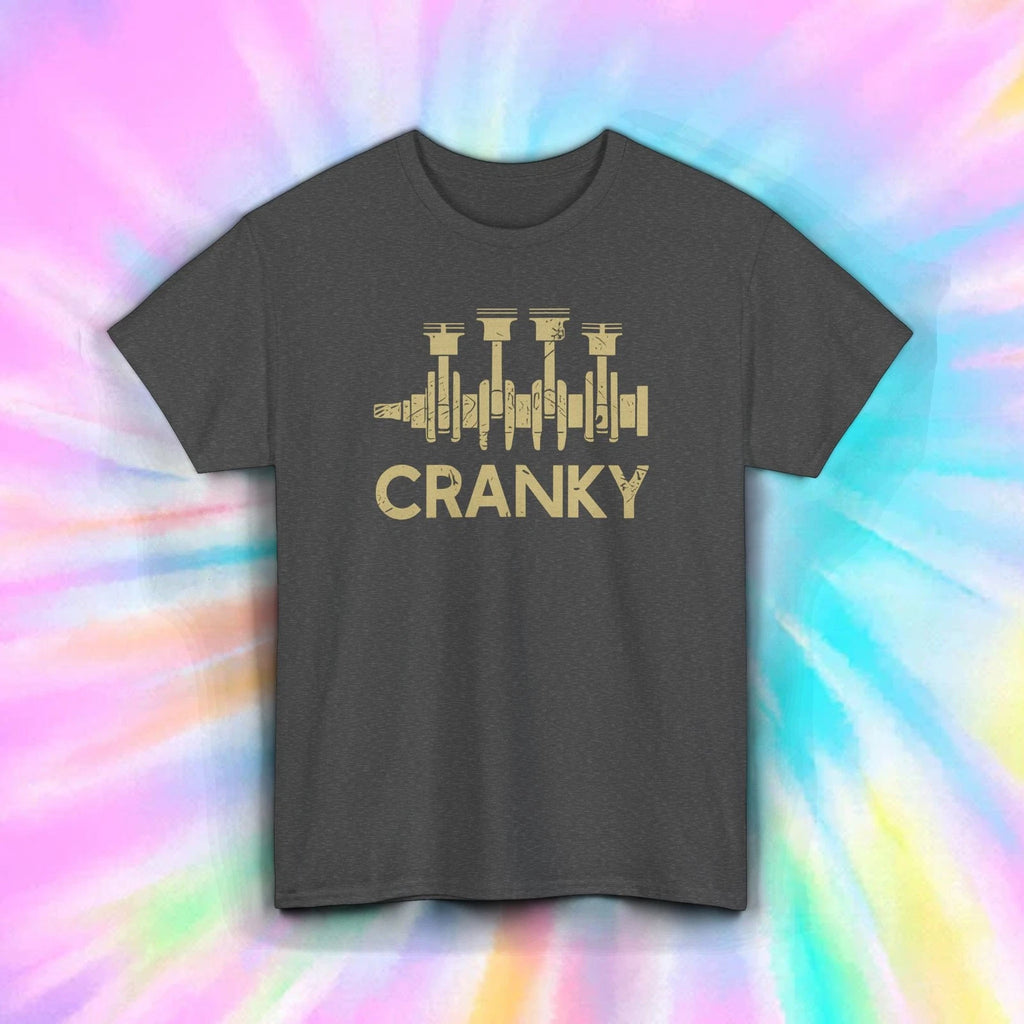 Cranky Shirt Funny Car Engine Crankshaft Auto Mechanic Pun Gift Tee S-5XL