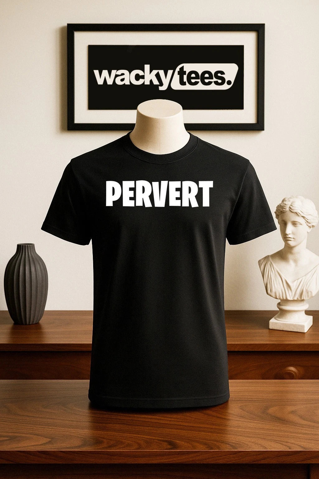 Pervert Text Funny Gag Mood Style Graphic Tee Shirt