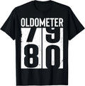 Funny 80 Years Old 80th Birthday Odometer Oldometer Gift Men Gift Unisex T-Shirt