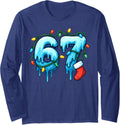Design Funny Xmas Fun Meme Six Seven Christmas Long Sleeve T-Shirt