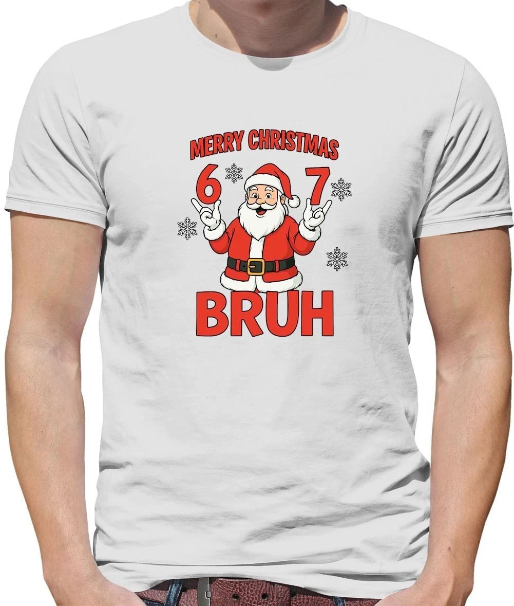 Merry Christmas Bruh - Men's T-Shirt - Six Seven 6 7 Meme Brainrot Funny
