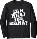 Erm What The Sigma Funny Brainrot Saying Long Sleeve T-Shirt