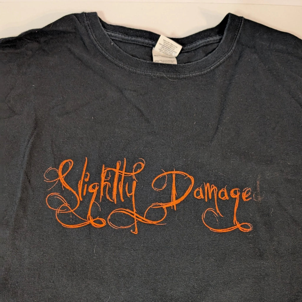 Black Slightly Damaged Script 4XL, XXXXL, T-Shirt, Halloween, Crew Neck, Cotton