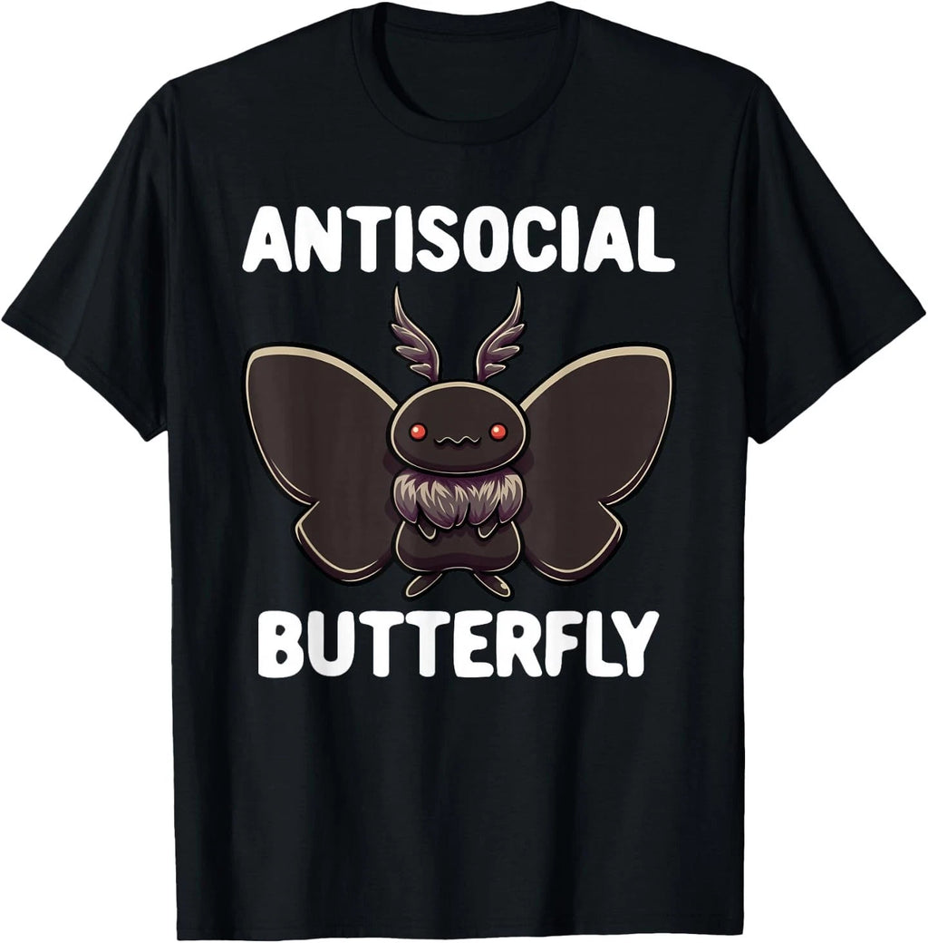 Mothman Shirt Antisocial Butterfly Introvert Cryptid T-Shirt