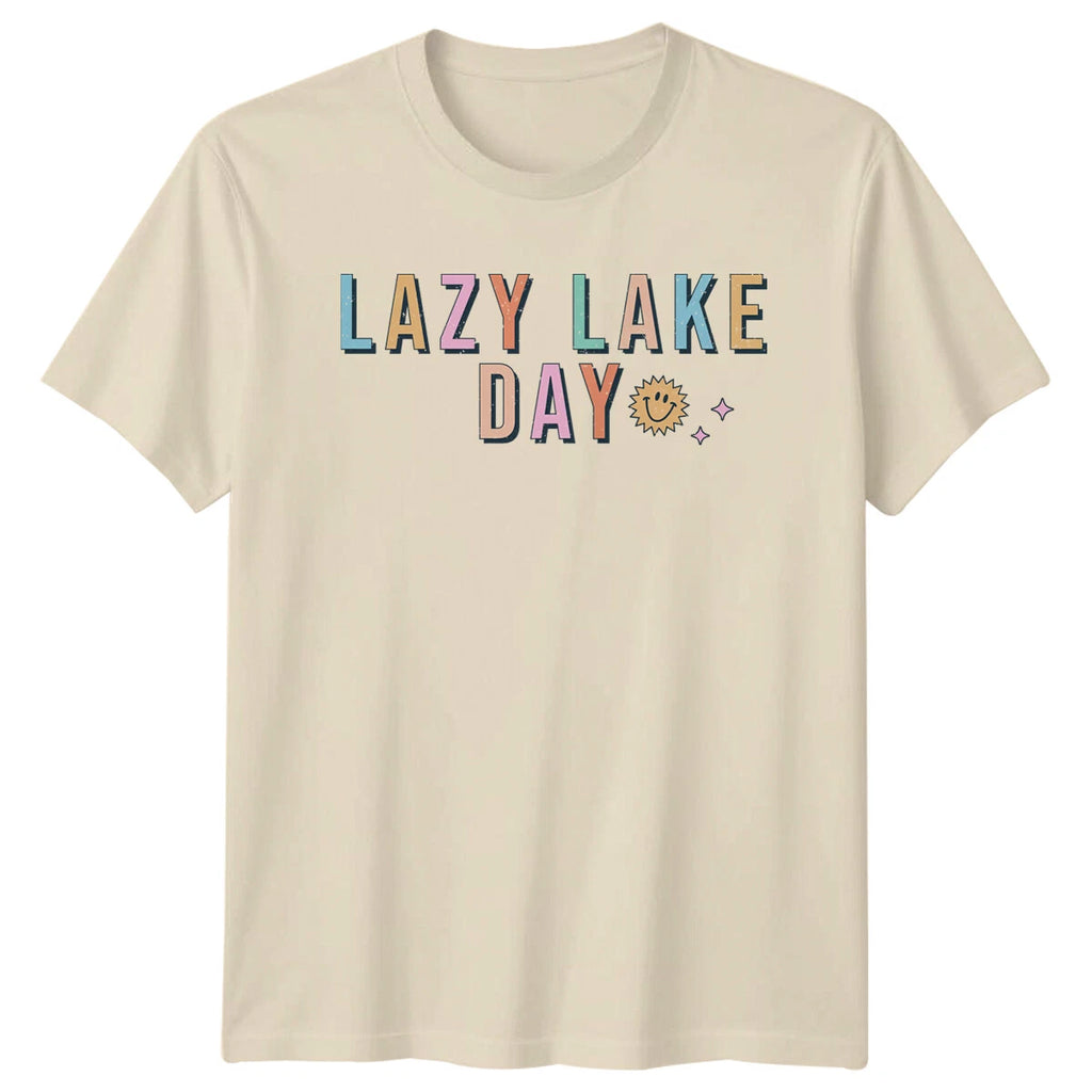 Lazy Lake Day Sun T-Shirt Nature Lake Vacation Mens Womens