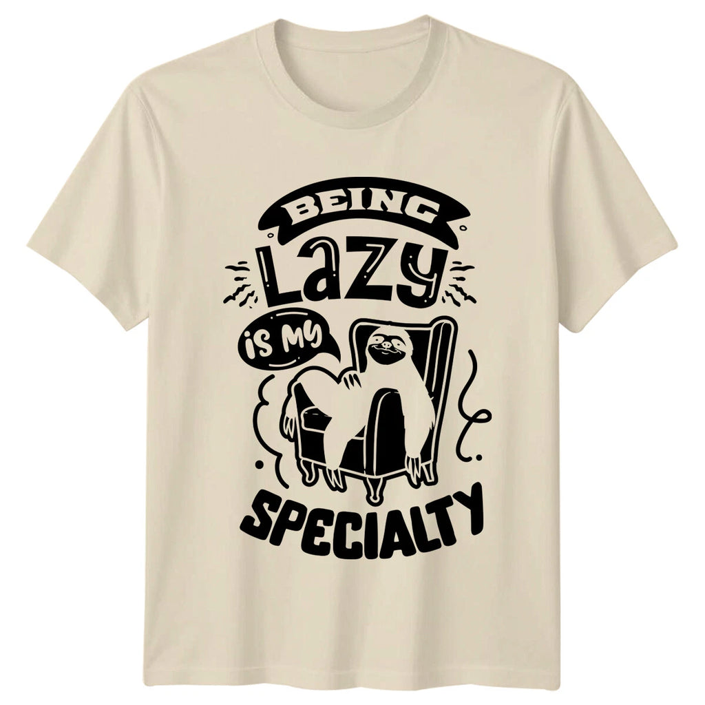 Being Lazy Is My Specialty Sloth T-Shirt Funny Animal Pun Tee