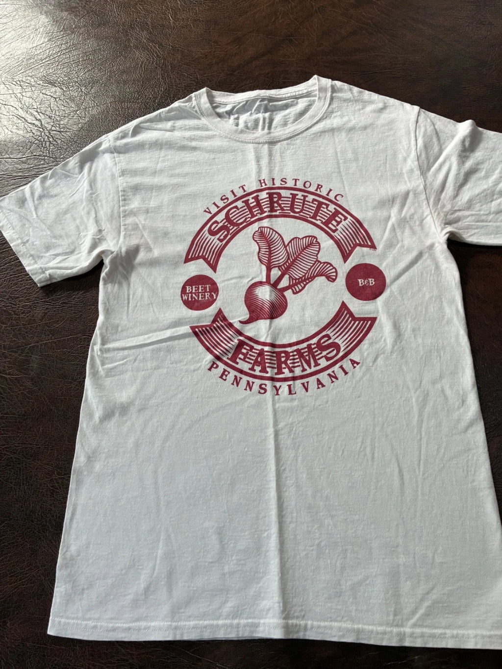 Size S SHRUTE FARMS T-Shirt White Beets