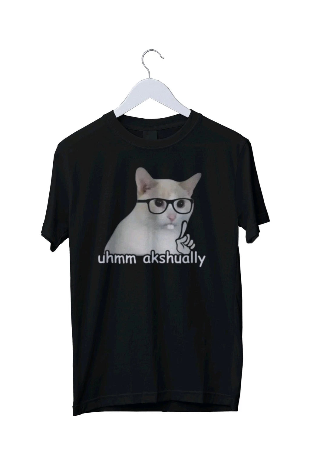 Um Actually Funny Nerd Cat Meme Graphic T-Shirt Mens Unisex S M L XL 2 3 4 XL