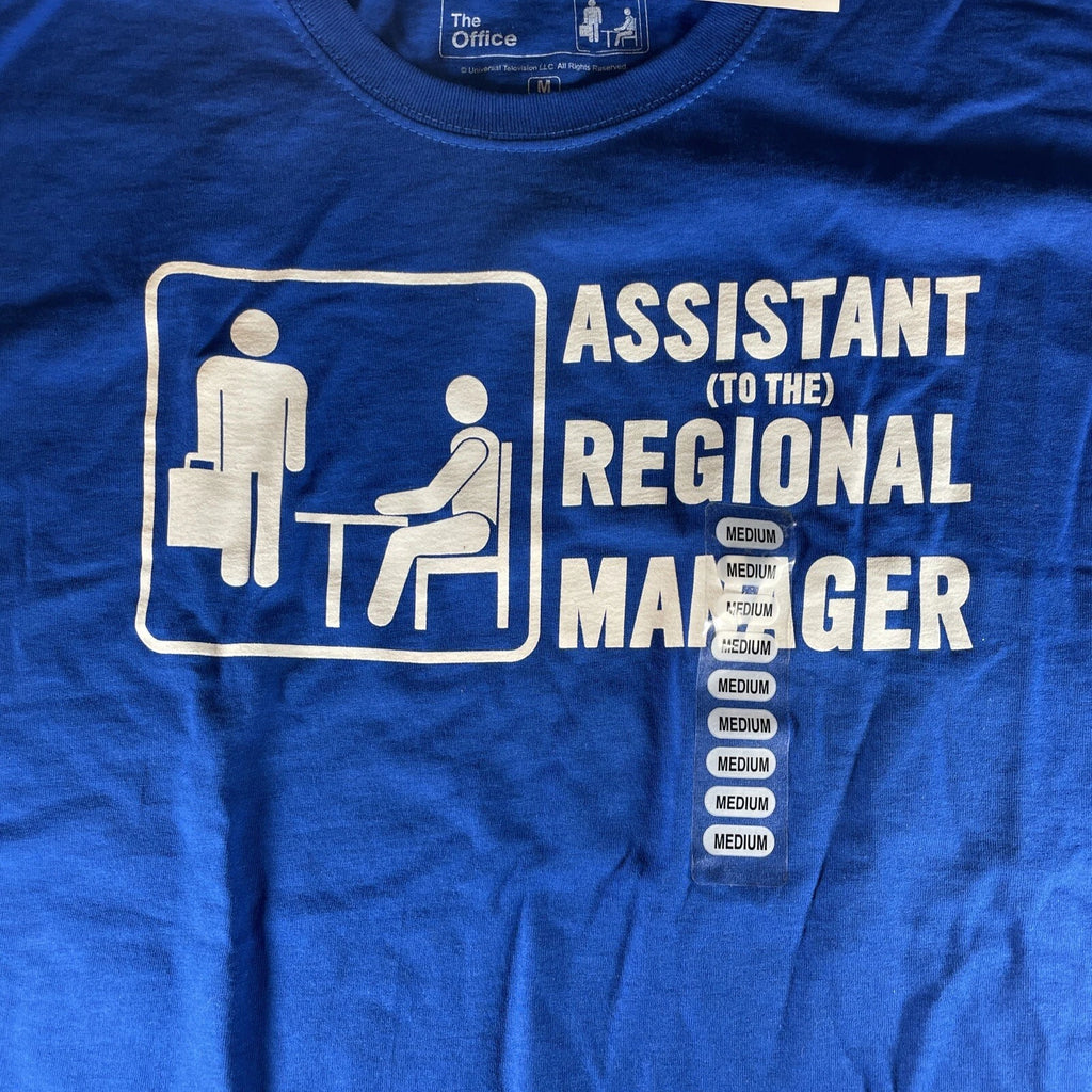The Office T-Shirt Assistant to the Regional Manager Royal Blue Size Medium New