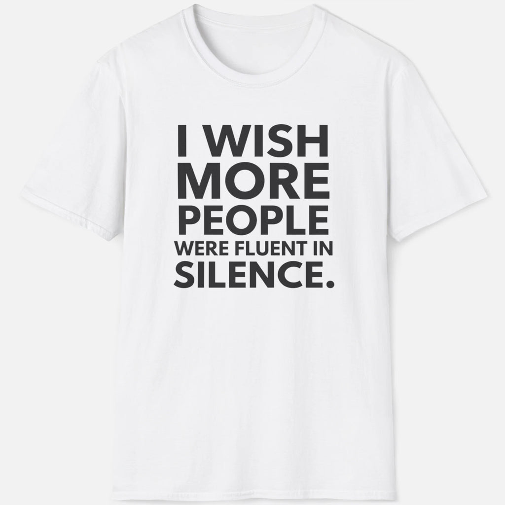 Fluent In Silence Shirt Funny Introvert Graphic Tee Anti Social Shy Humor Gift