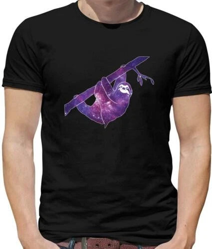 Space Sloth Mens T-Shirt - Lazy - Animal - Gift - Two-Toed - Three-Toed
