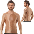 Freebily AU Mens Glossy Long Sleeve T-shirts Slim Fit Breathable Tops Yoga