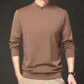 Mens Solid Pullover Sweatshirt T Shirt Long Sleeves Stand Collar for Travel