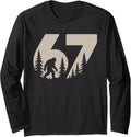Funny Six Seven Meme Bigfoot Gen Alpha Teacher Long Sleeve T-Shirt