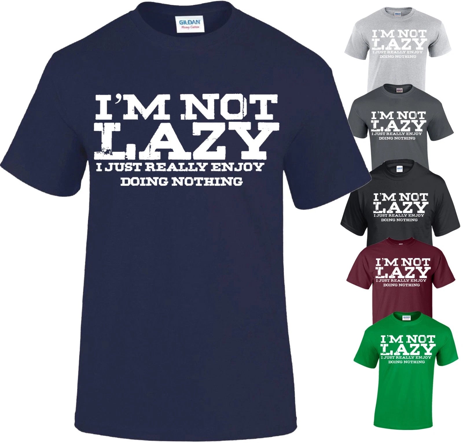 I'M NOT LAZY PRINTED SLOGAN FUNNY MENS T SHIRTS NOVELTY JOKE GIFT XMAS TOP TEE