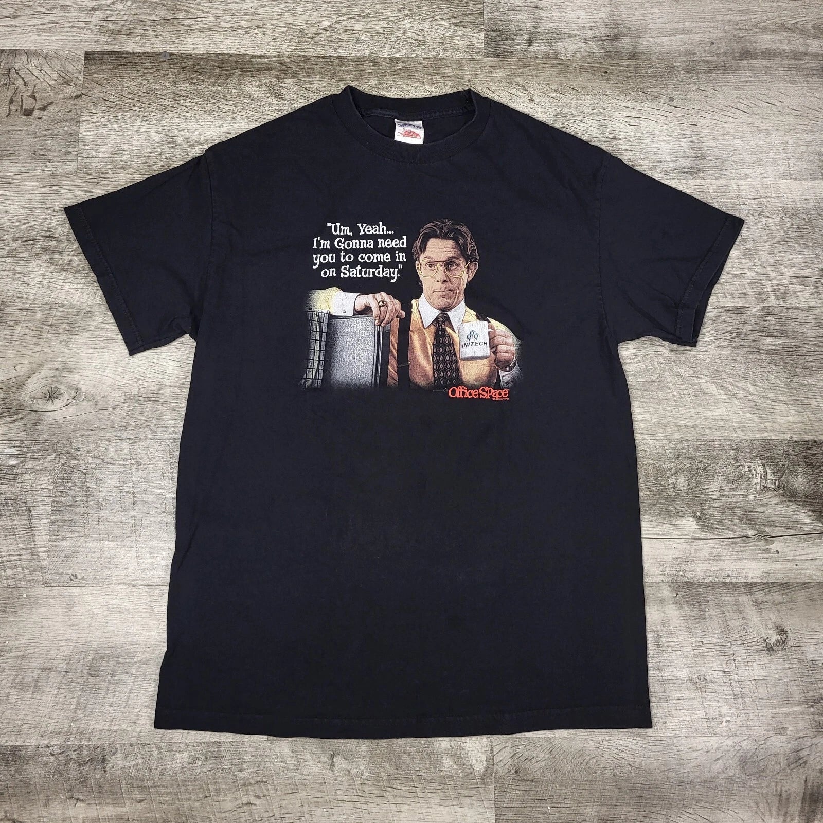Vtg Tennessee River Tshirt Adult Medium Black Office Space Movie Promo Y2K