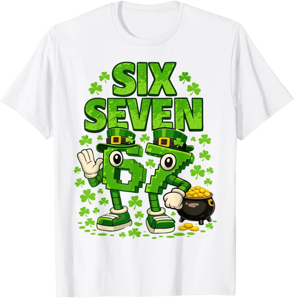 Meme 67 Six Seven Shamrock 6 7 Saint Patrick Day Cool Unisex T-Shirt