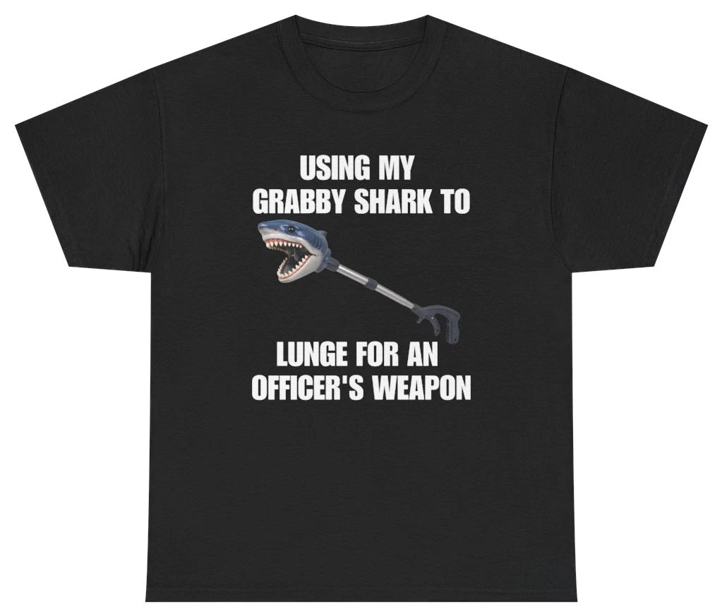 Grabby Shark Officer's Weapon Tee | Unethical Threads