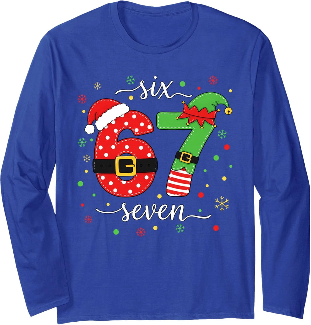 Trending Six Seven Meme Christmas 67 Xmas Long Sleeve T-Shirt