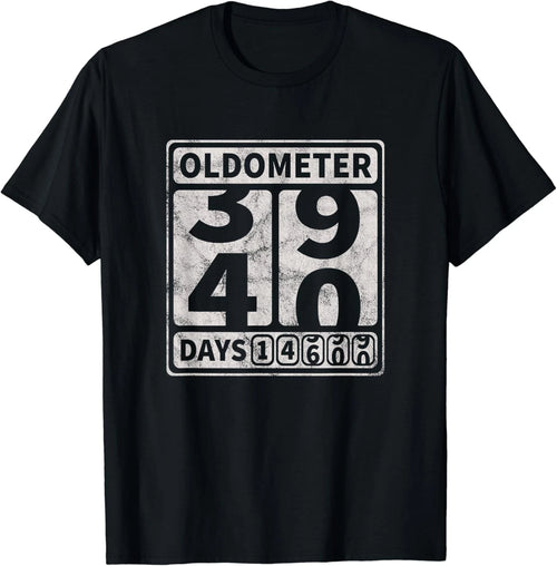 40th Birthday Gift Funny Oldometer 39-40 Gift Unisex T-Shirt