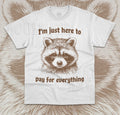 I'm Just Here To Pay For Everything T-Shirt Funny Meme Raccoon Unisex Shirt