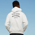Men’s Back Print Text Classic Fit Hooded Sweatshirt | Stylish Pullover Hoodie