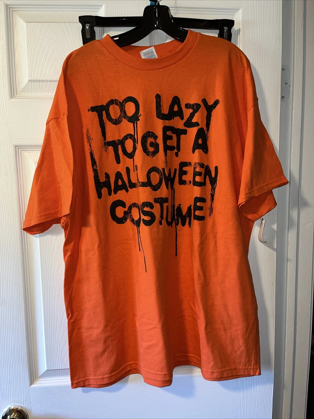 Too Lazy To Get a Halloween Costume TShirt Delta Pro Weight Orange 2XL NWT