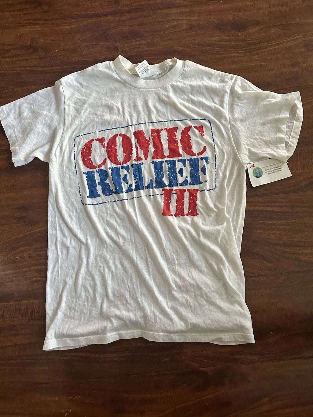 VINTAGE Comic Relief Shirt Size Adult Large White 1989 HBO Comedy USA Entertain