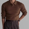 Mens Casual Long Sleeve Knitted Jacquard Knitwear Tops with Light Design