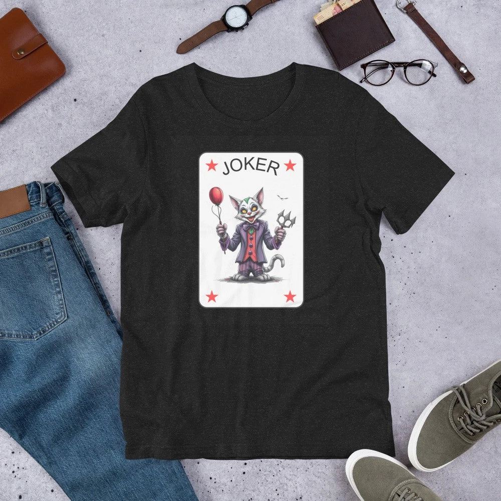Cat Court Jester Clown Playing Card Lazy Halloween Costume t-shirt