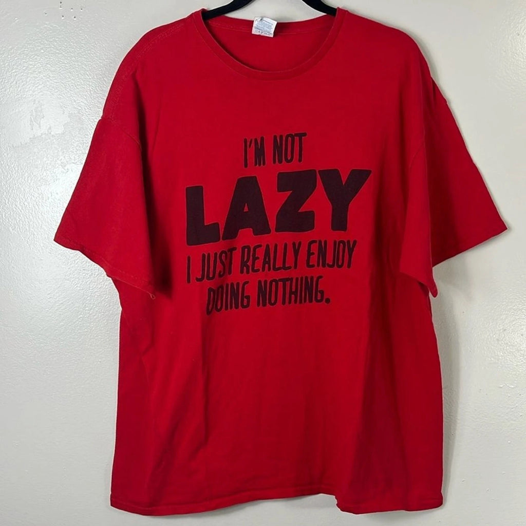 Delta I'm Not Lazy I Just Really Enjoy Doing Nothing Red Tee shirt Men’s 2XL