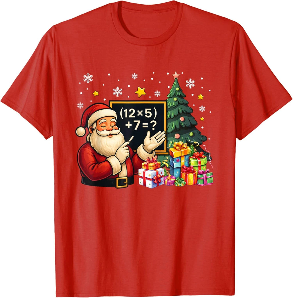 Teacher Santa Christmas Six Seven Meme Brainrot Math Unisex T-Shirt